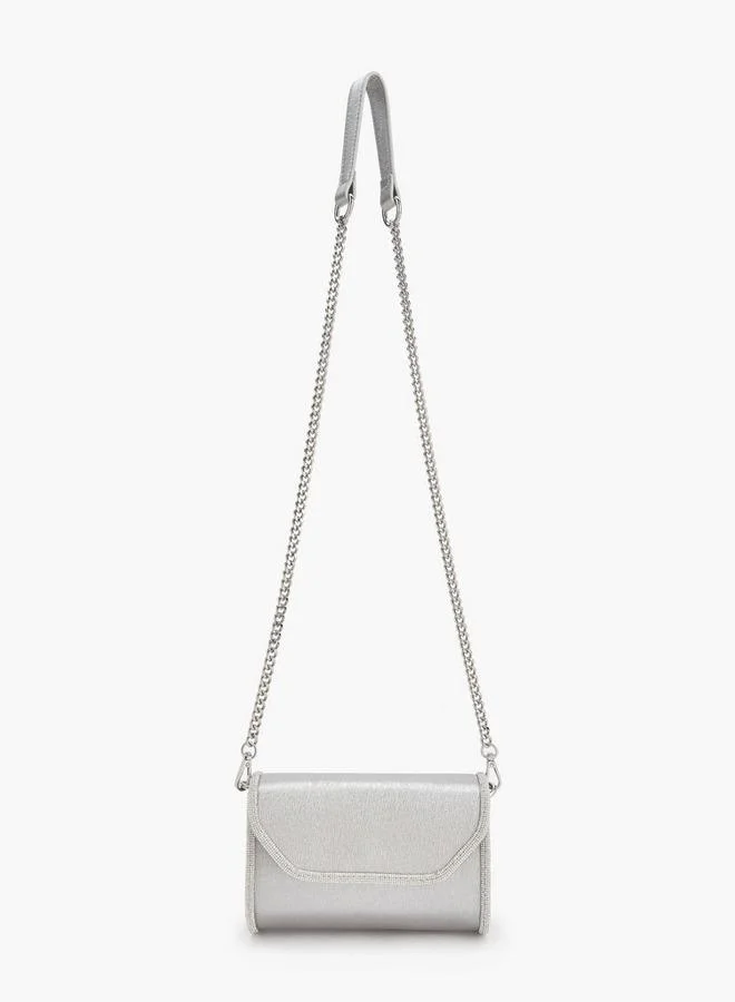 Flora Bella By Shoexpress Flora Bella Embellished Crossbody Bag With Chain Strap Ramadan Collections